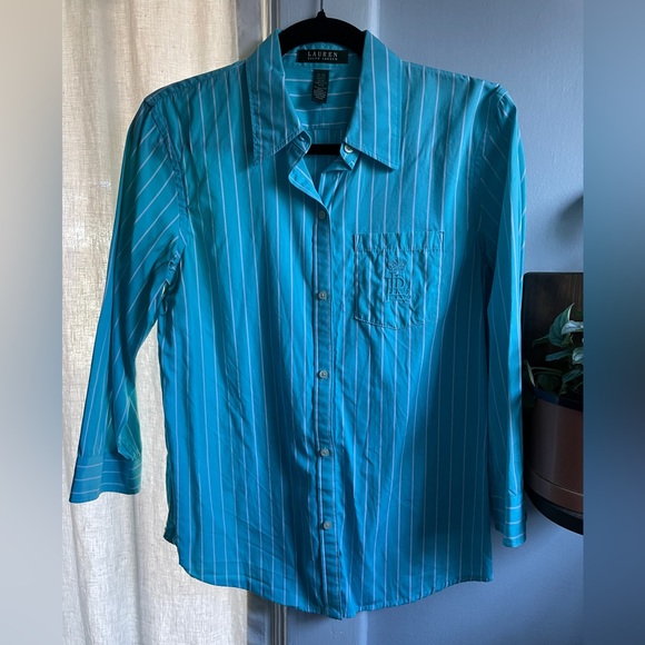 Ralph Lauren 3/4 Sleeve Button Down Top - Picture 2 of 9